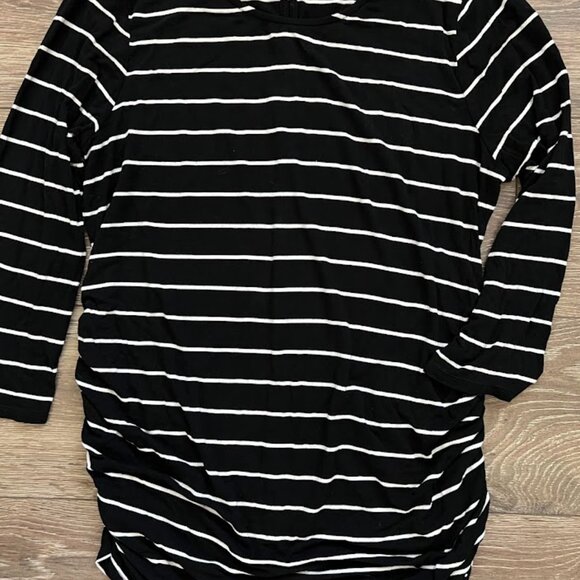 Jessica Simpson Maternity Black White 3/4 Sleeve Shirt Blouse Top Size Large - Picture 2 of 12